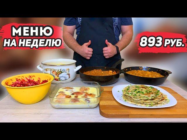 Экономное меню на неделю за 893 рубля