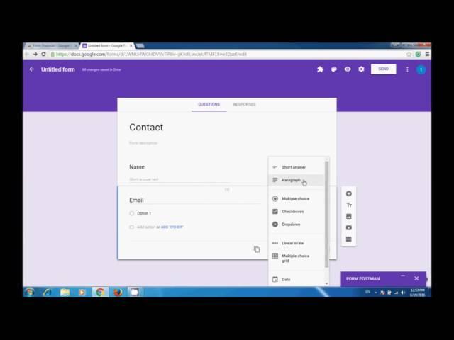 Contact form using Form Postman