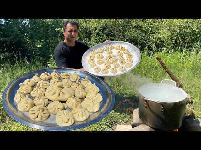 KHINKALI GEORGIAN RECIPE BY WILDERNESS COOKING | STREET FOOD | CAUCASIAN RECIPES | PERFECT KHINGALI