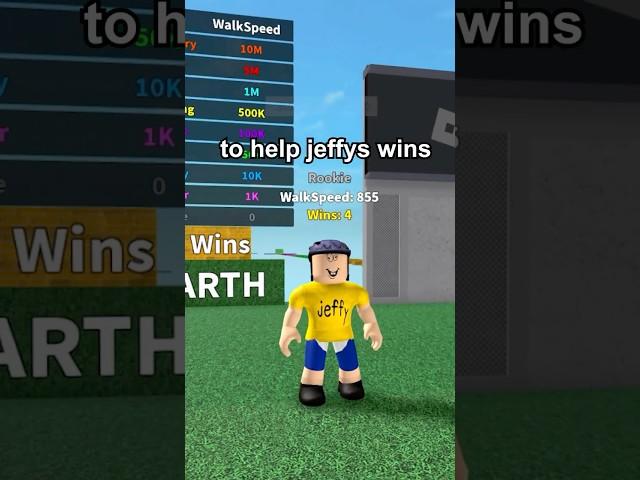 HELP JEFFY  WIN GAME EVERY SECOND YOU GET +1 WALK SPEED  #robloxfun #sml #jeffy #jeffyroblox