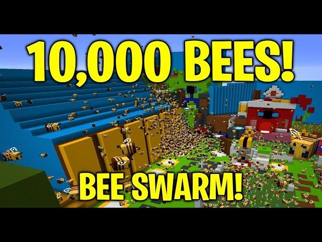 10,000 BEES - Bee Swarm! - Minecraft