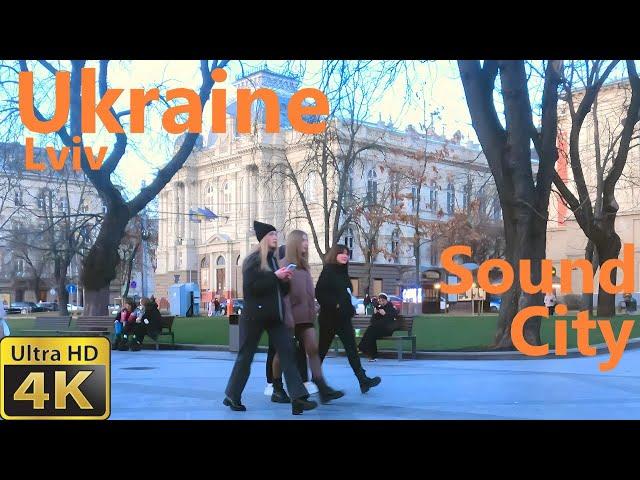 Fun music in the old town. Street musicians. Lviv, Ukraine 4K60fps