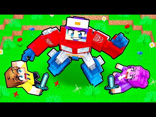 Hunters vs TRANSFORMER Speedrunner in Minecraft…