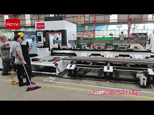 Indonesia customer tube profile beam laser cutting machine 6025GA 3000w #Acmelaser