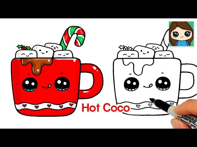 How to Draw Hot Chocolate Cute Christmas Winter Art