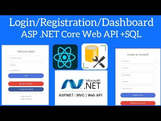 Login,Registration & Dashboard with ASP.Net Core 6 0 WEB API,SQL & Bootstrap4 in ReactJS using Hooks