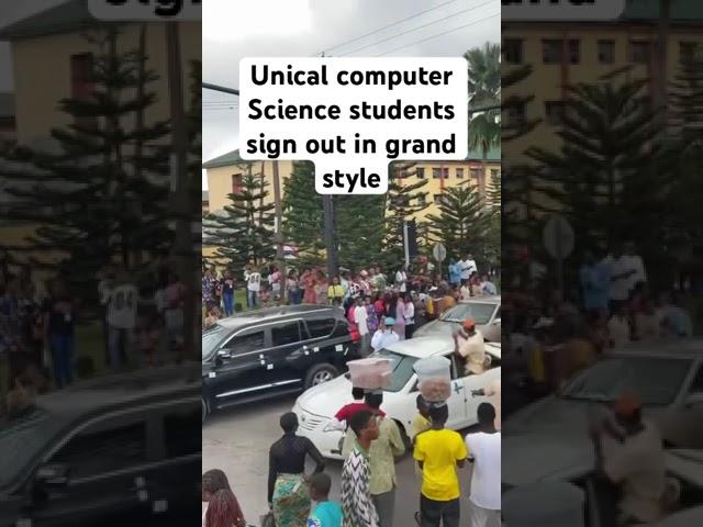 Unical computer Science students sign out with grand style as they cause traffic at mary slessor