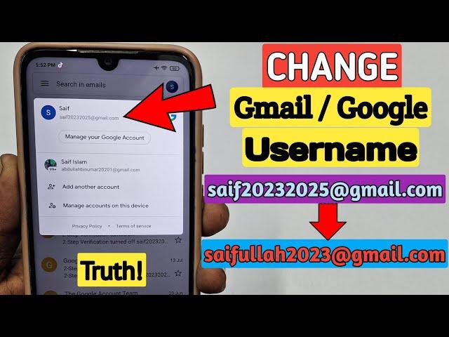 How to Change Gmail Address Username & Truth! 2024