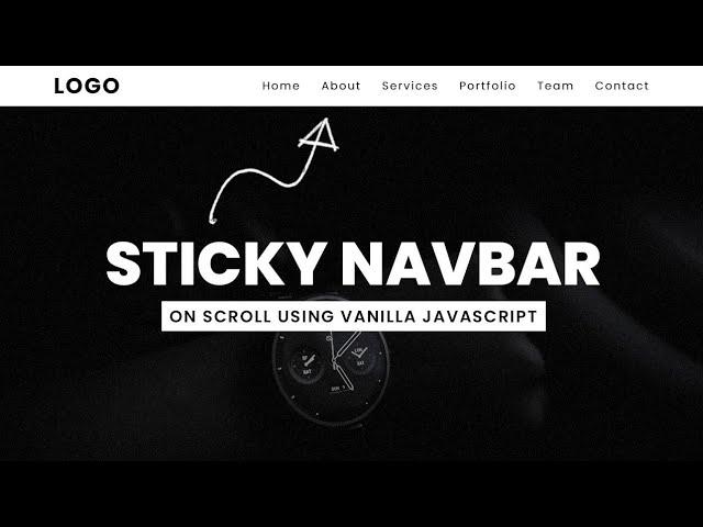 Sticky Navigation Bar On Scroll Using Vanilla Javascript | Fixed Navbar on Scroll