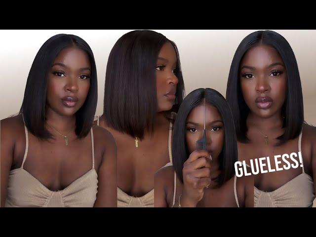 PERFECT *GLUELESS* SUMMER BOB WIG INSTALL  | FT. MEGALOOK HAIR