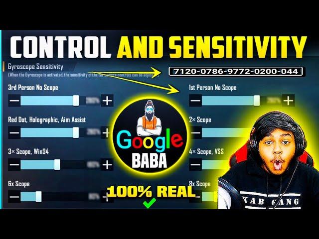 GOOGLE BABA GAMING Sensitivity / Google Baba Gaming control code & bgmi/pubg Sensitivity (2023)