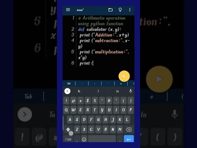 Arithmetic operations using python function  #RS Education media 