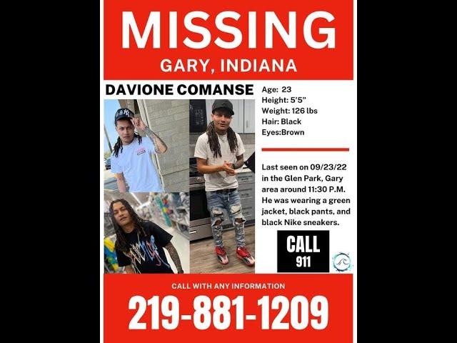 23 YEAR OLD DAVIONE COMANCE IS MISSING FROM GARY INDIANA - YOU CAN HELP BRING HIM HOME SAFE!!!