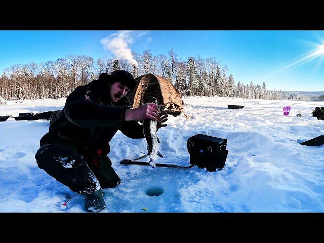 Зимняя рыбалка в Тайге на 3 дня. Мороз -42° Настоящая русская рыбалка в Сибири. Ловля ленка зимой.