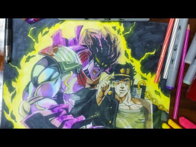 Drawing Jotaro from JoJo's bizzare adventures part 3 Stardust Crusaders