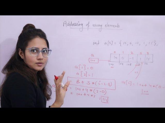 Addressing in One Dimensional Array | 1D Array| C++ Placement Course #lec46