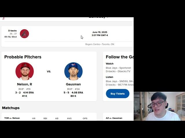 6월19일 MLB분석 - 야구농가 살리러 갑니다