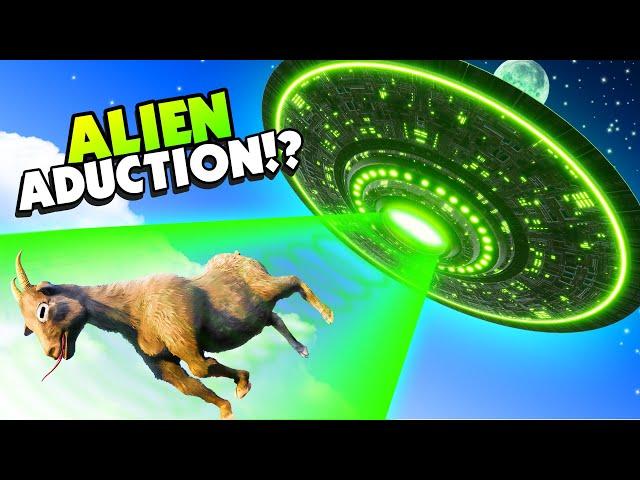 Driving an ALIEN SPACESHIP And Abducting Humans in Goat Simulator 3