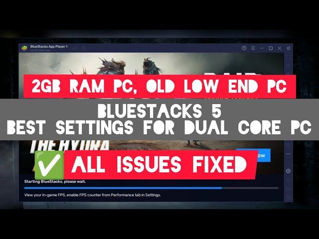 BLUESTACKS 5 SETTINGS FOR LOW END PC | 2GB RAM PC | HOW TO MAKE BLUESTACKS 5 RUN FASTER