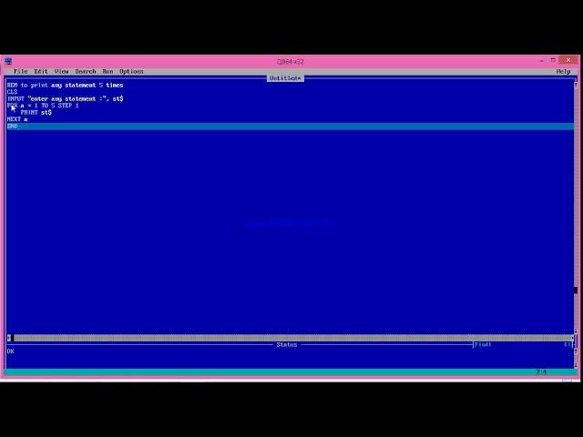 Qbasic For...next loop example (Practical Implementations)