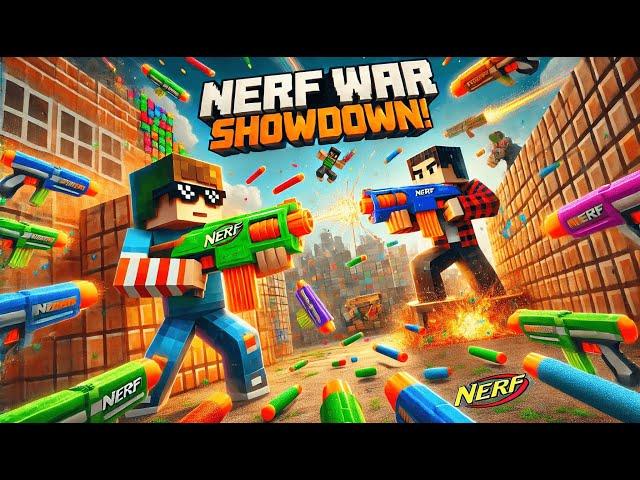 Minecraft Nerf Wars Showdown!  Epic Battle! with Gid!