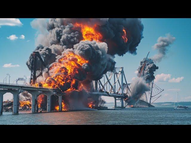 13 Minutes Ago: Ukrainian F-16 destroys Crimean Bridge with 79-ton bomb!