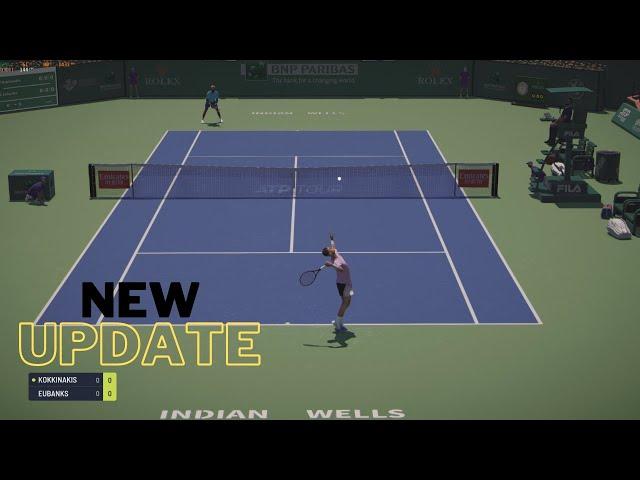 TIEBREAK - NEW UPDATE (Movement Modes) Kokkinakis VS Eubanks | INDIAN WELLS | Gameplay