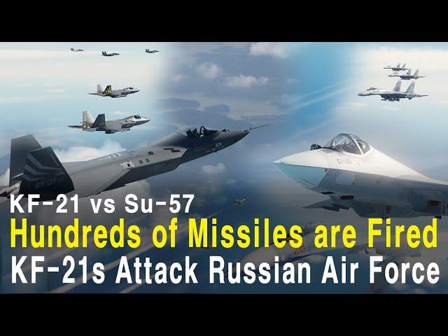 Russian Fighters Attack the South Korean Air Force - Military Simulation Su-57 vs KF-21