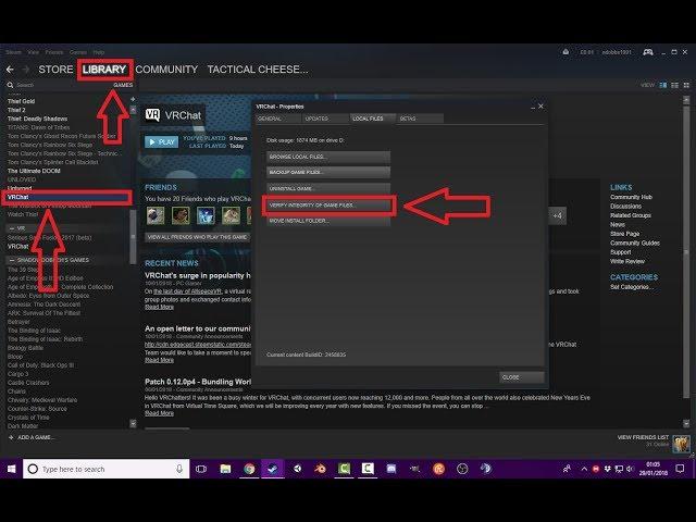 How to find people in VR Chat Problems - Verifying Steam Files