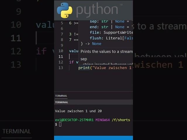 So kannst du in Python Vergleiche auch verknüpfen #python #shorts