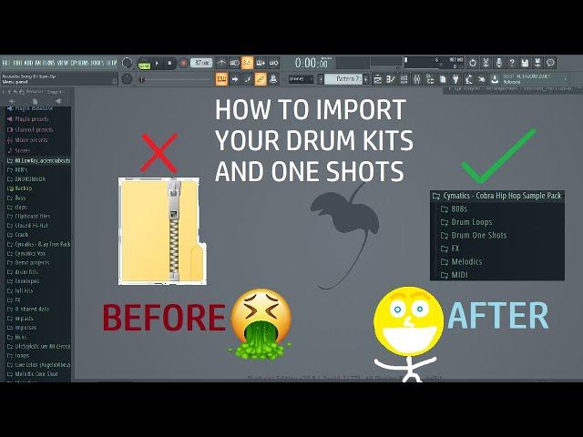 HOW TO IMPORT YOUR SAMPLE PACKS/DRUM KITS/ ONE SHOTS INTO FL STUDIO 20 (zip files are so annoying)