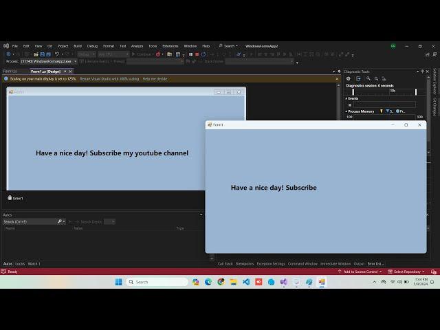 How to create animated text in visual studio windows form application 2022