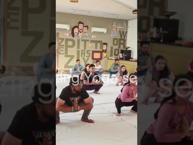 Corporate Yoga session at chicmic India | yoga short | yoga class.
