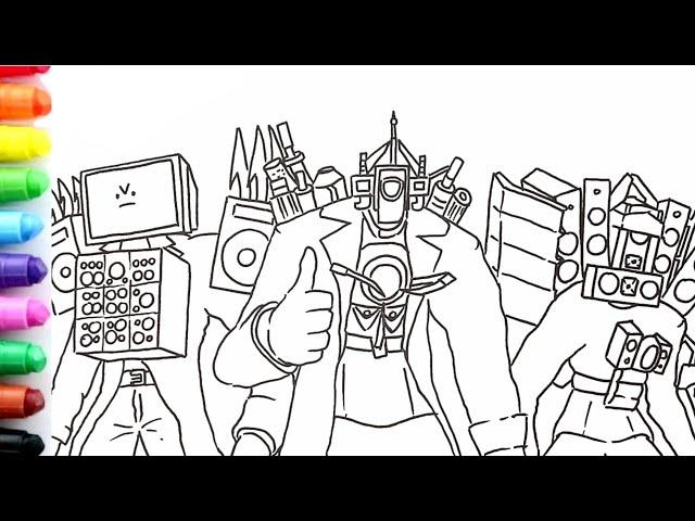 Drawing TITAN CAMERAMAN, TITAN SPEAKERMAN, and TITAN TV MAN (SKIBIDI TOILET)