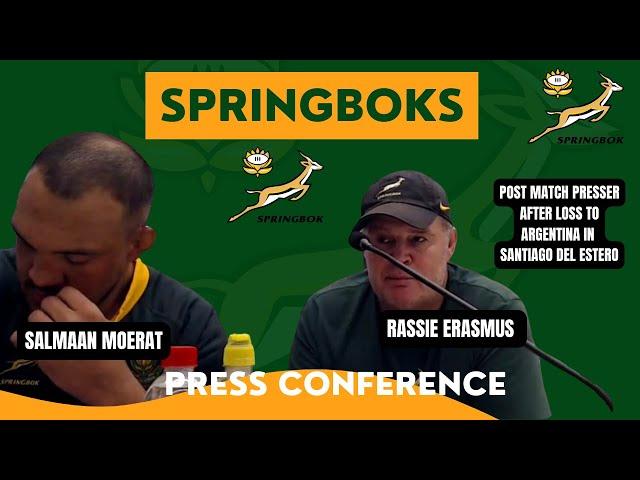 SPRINGBOKS:  Rassie Erasmus on the Bok loss to Argentina in Santiago del Estero