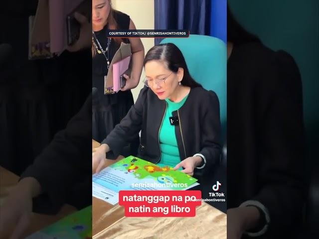 Senator Risa Hontiveros receives Vice President Sara Duterte's book