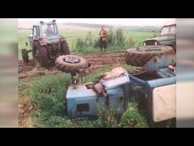 Tractor MTZ-82 Belarus overturned