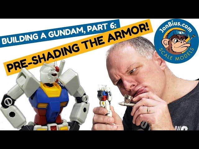 Building A Gundam: Bandai's HGUC RX-78-2 Part 6: Pre-Shading The Armor