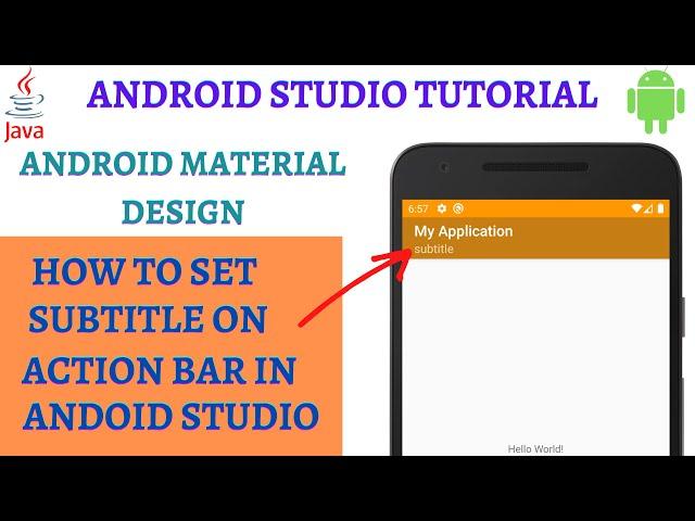 Setting Subtitle on ActionBar in Android Studio (2021)