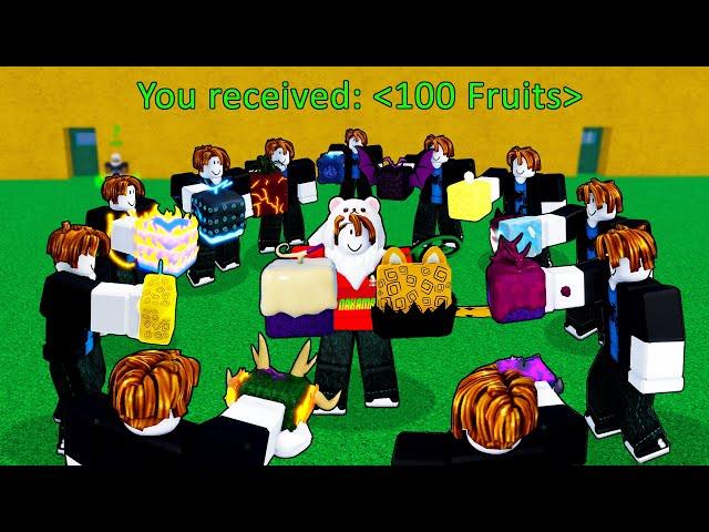 100 People Spin Fruits For Me in Blox Fruits (GOD LUCK)