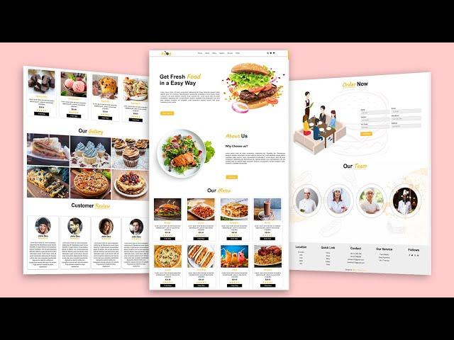 Create A Food Website Design Using | HTML & CSS