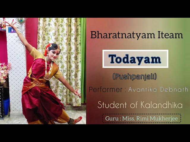 Todayam || Bharatnatyam Iteam || Dance with Rimi Mukherjee Kalandhika school of dance #bharatnatyam