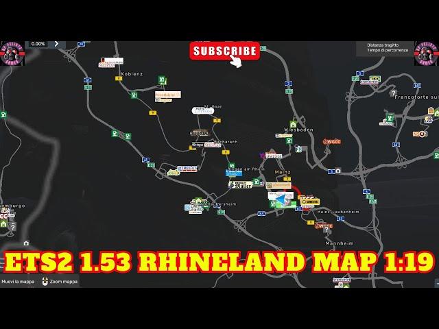 ETS2 1.53 Rhineland Map 1:19 v1.0.2 -  BEST MAP 