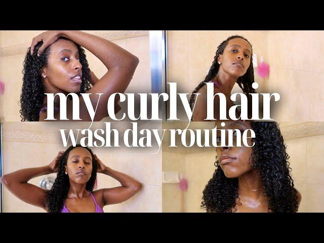 My Curly Hair Wash Day Routine *updated* | Lydia Tefera