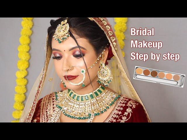 Beautiful and Natural real bridal makeup using affordable product | step by step hd makeup