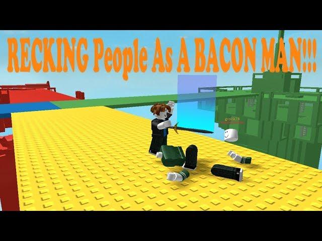 Roblox: RECKING People As A BACON MAN (Doomspire Brickbattle)