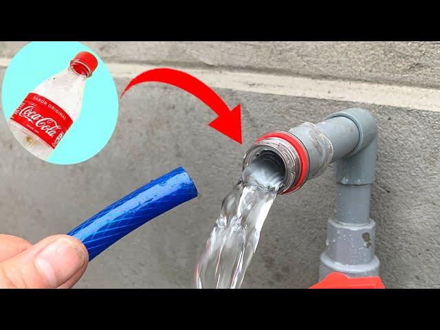 Many people do not know this solution! quick split technique pvc water pipe and faucet by bottle