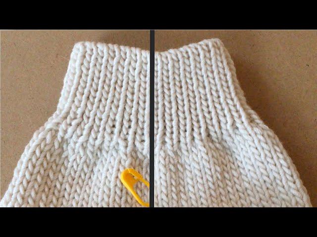 How to knit perfect RIB STITCHES vs Baggy Stitches - easy knitting tip for beginners.