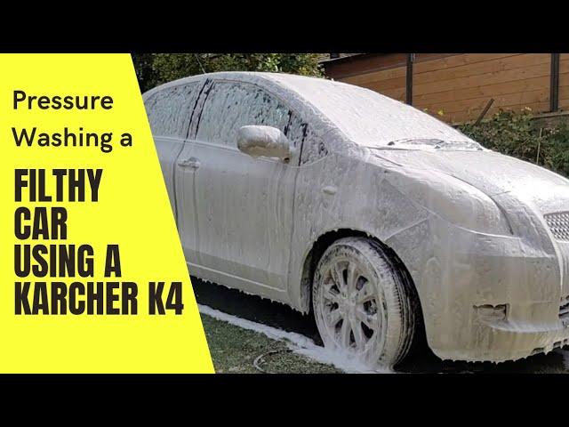 Pressure Washing a Filthy Car Using a Karcher K4 Pressure Washer and MJJC foam cannon S V3.0