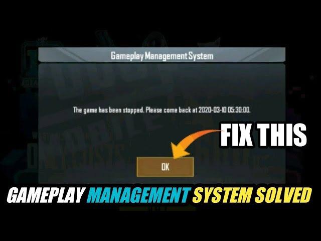 PUBG MOBILE GAMEPLAY MANAGEMENT SYSTEM | HOW TO REMOVE GAMEPLAY MANAGEMENT SYSTEM | PUBG MOBILE